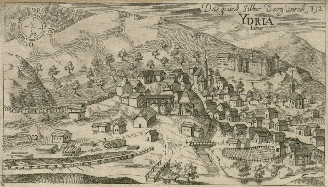 This image shows the mercury mine in Idrija in Slovenia.