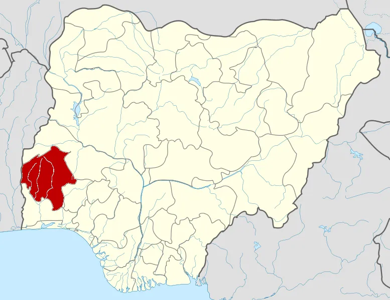 Map locator of Nigeria.
