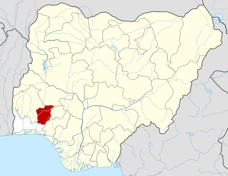 Map locator of Nigeria.