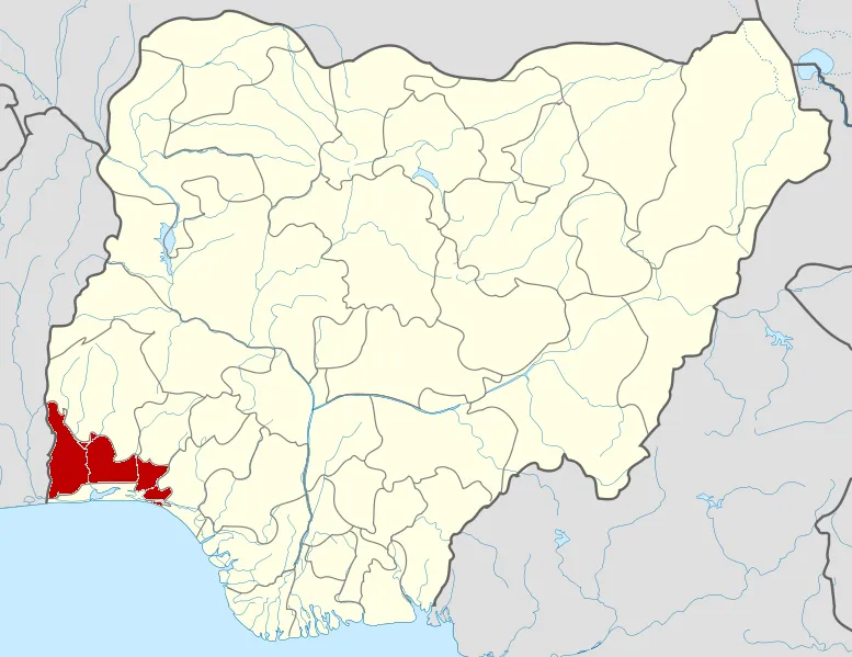 Map locator of Nigeria.