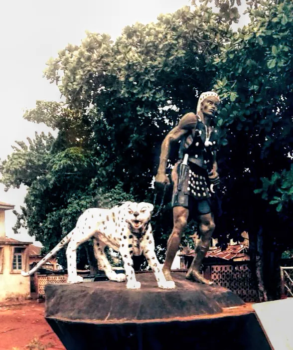 Picture of the statue of Orona of Ilaro, a great warrior of ancient times by Kayode Afolabi