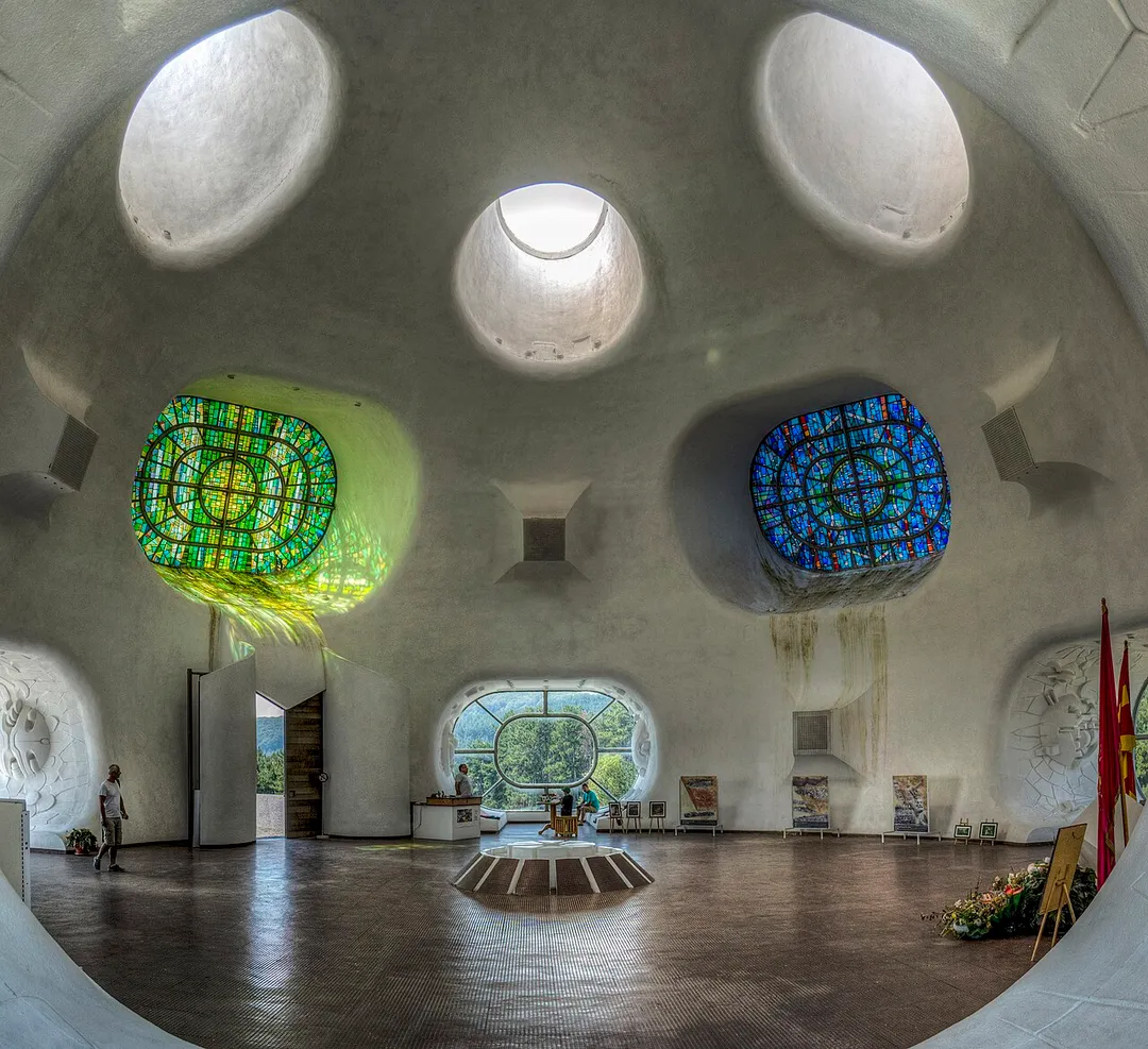 Interior of the Ilingen Memorial, also called Makedonium in Kruševo, Macedonia.