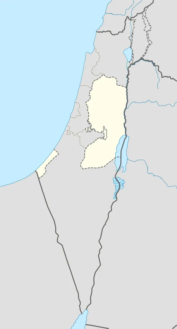 Location of Palestine with wider view for better perspective. longitude 33.7 to 36.3 and latitude 33.5 to 29.3. Change in fill colour only.