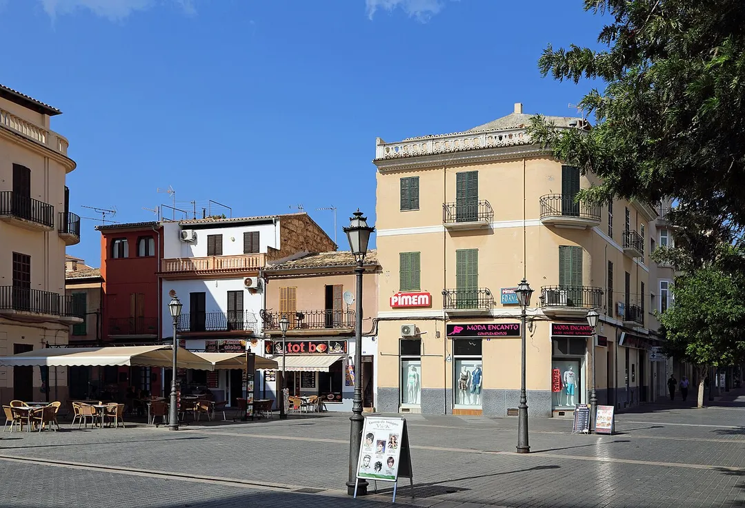 Street view of the town of Inca (Majorca, Spain)