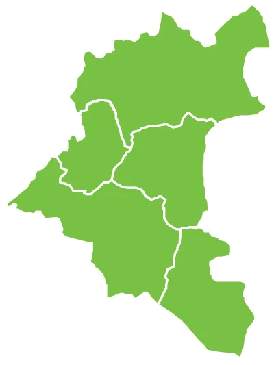 Blank map of Daraa's districts.