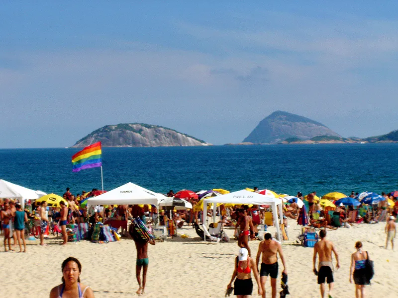 Gay Section on the beach Ipanema in Rio de Janero, Brazil