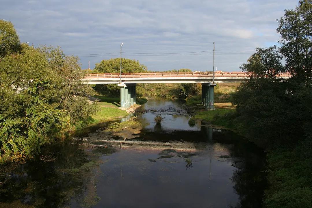 Istra town, Russia. Istra river.