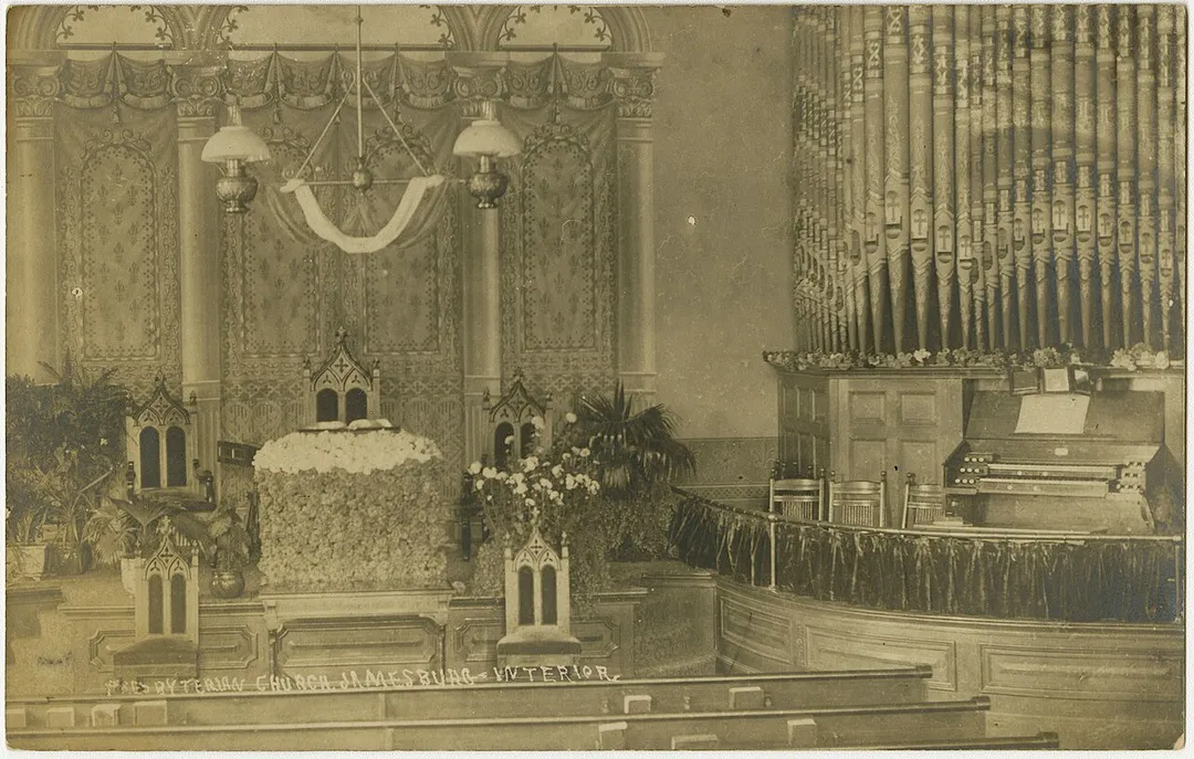 Presbyterian church in Jamesburg, New Jersey from a pre-1923 postcard
From RG 428, Postcard Collection, Presbyterian Historical Society, Philadelphia, Pennsylvania.