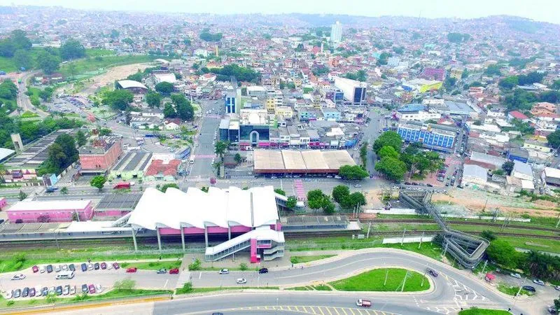 Visão aérea da cidade de Jandira a partir da área central