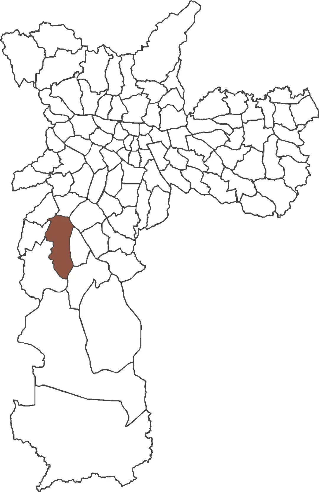 Localização do distrito de Jardim São Luís no município de São Paulo.