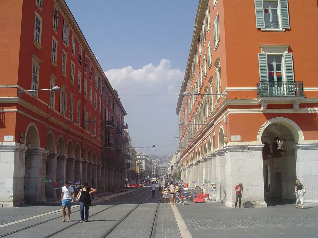 The avenue Jean-Médecin from the place Masséna, in Nice, France.