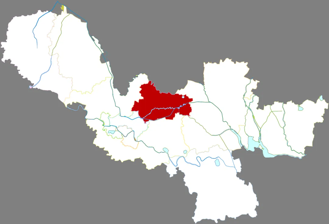 Location of Jiawang district in Xuzhou city, China