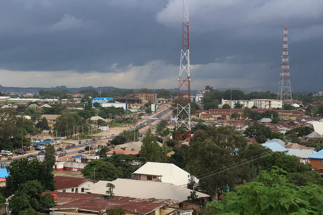 Looking south over the Jos-Bukuru expressway