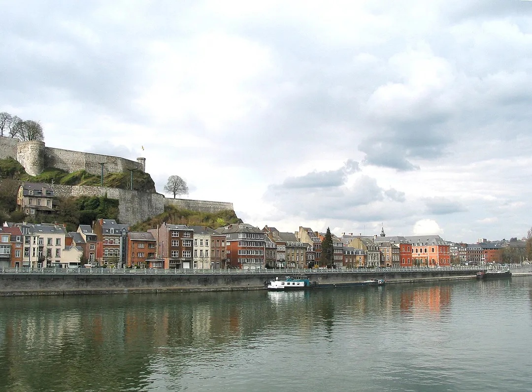 Namur (Belgium), the Meuse river, the citadel, the city and the walloon parliament.