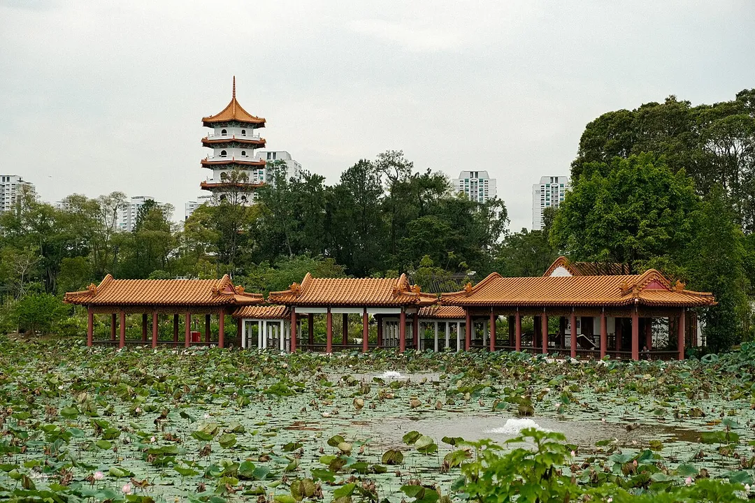Tea Pavilion and Cloud Pagoda in Chinese Garden, Singapore
