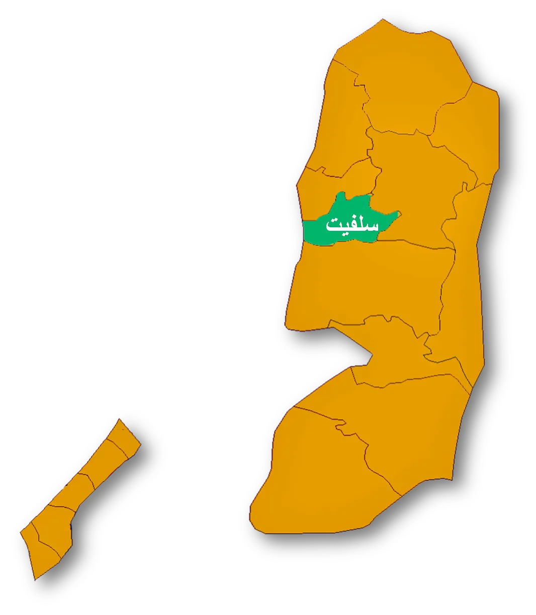 Map of the Palestinian Authorities showing the Governate of Salfeet