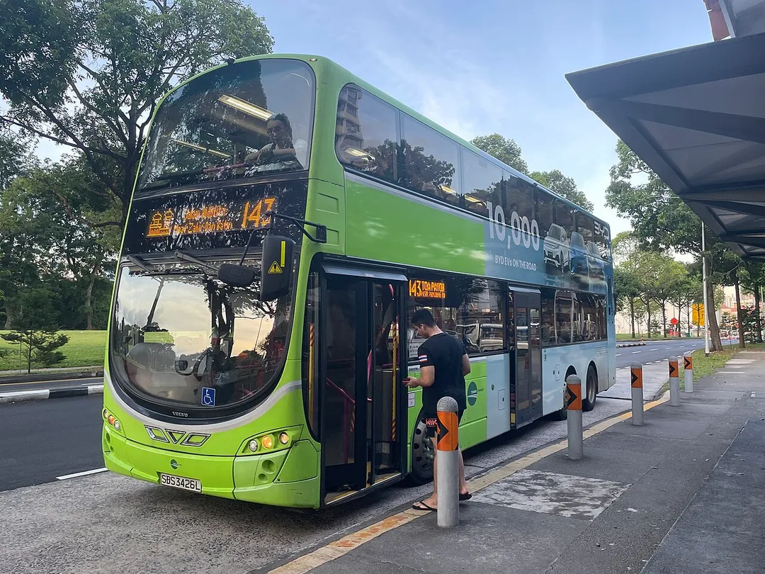 Tower Transit service 143 at bus stop Blk 41 along Teban Gardens Road