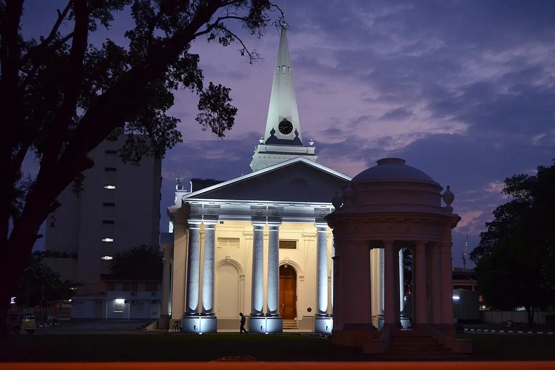St George's Church, Penang at night.