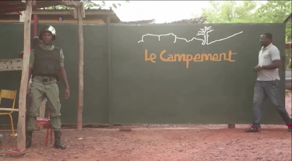 The entrance of the Kangaba resort, near Bamako, Mali, 7 days after a deadly terrorist attack