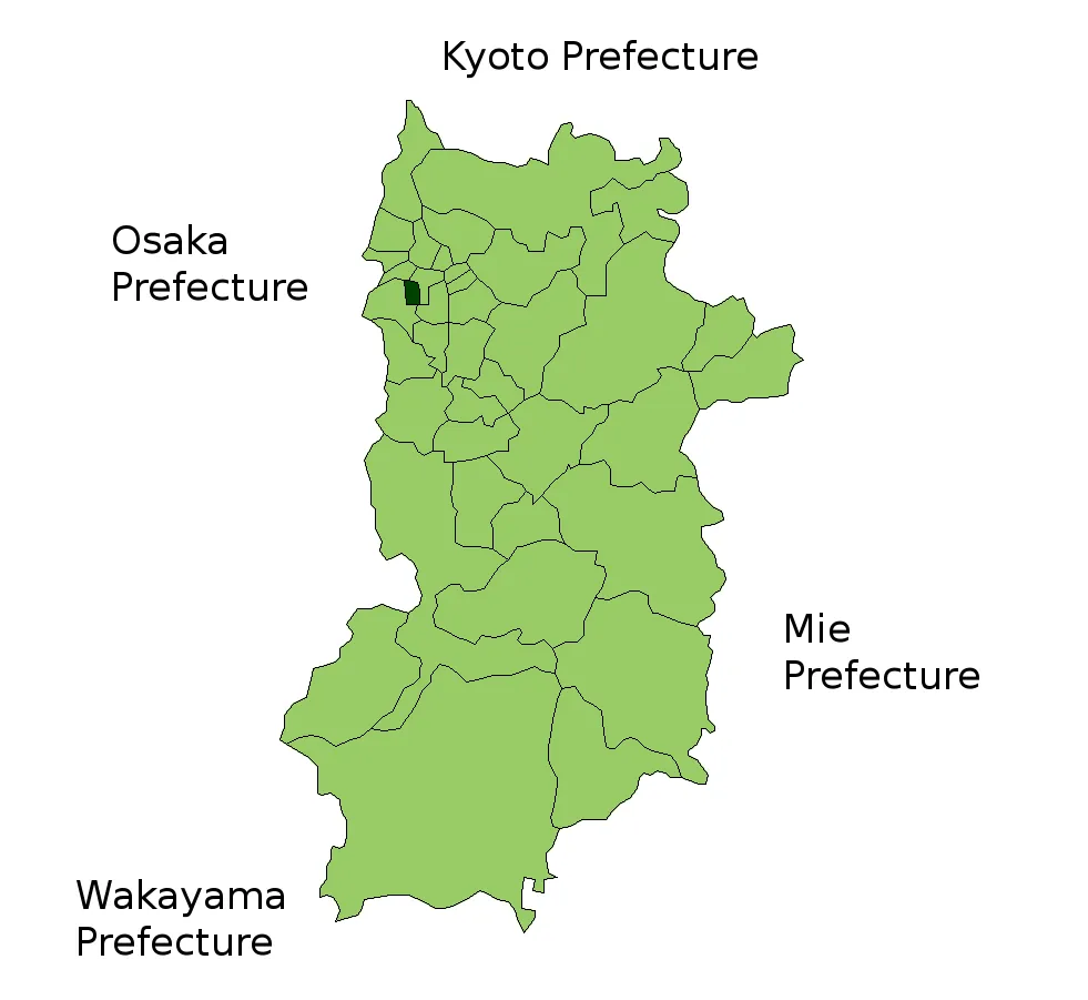 Location Map of Kanmaki in Nara Prefecture, Japan