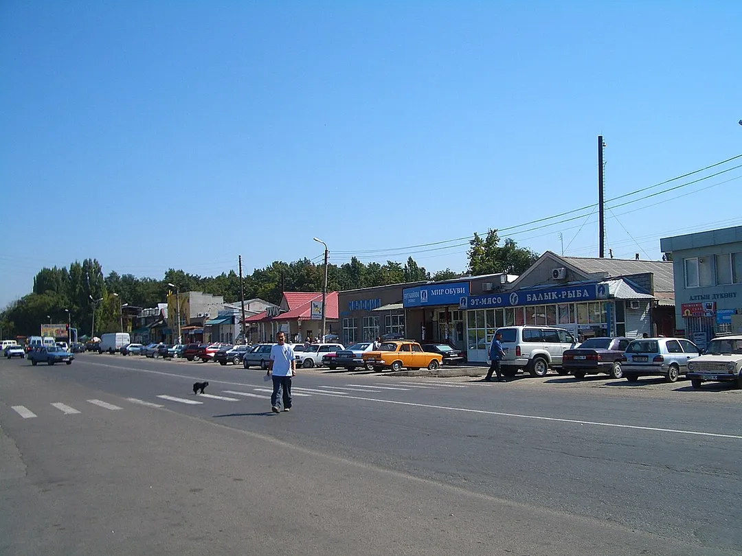 In the main street of Kant, Kyrgyzstan. (Not far from the bazaar)