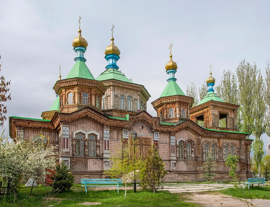 Russian Orthodox church of Holy Trinity in Karakol, Kyrgyzstan.