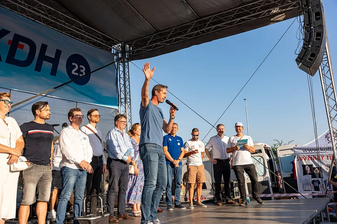 Policitians of KDH on stage during KDH Family Show in Nitra in September 2023