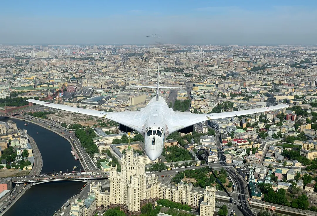 Tupolev Tu-160 overflying Moscow as part of the Victory Day Parade in 2014, Russia
