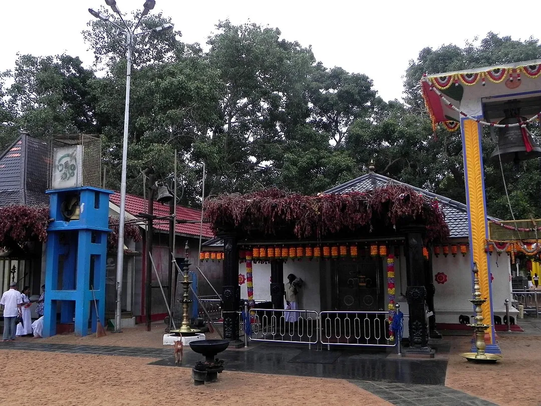 The central Kataragama shrine, with Ganesh shrine in the background