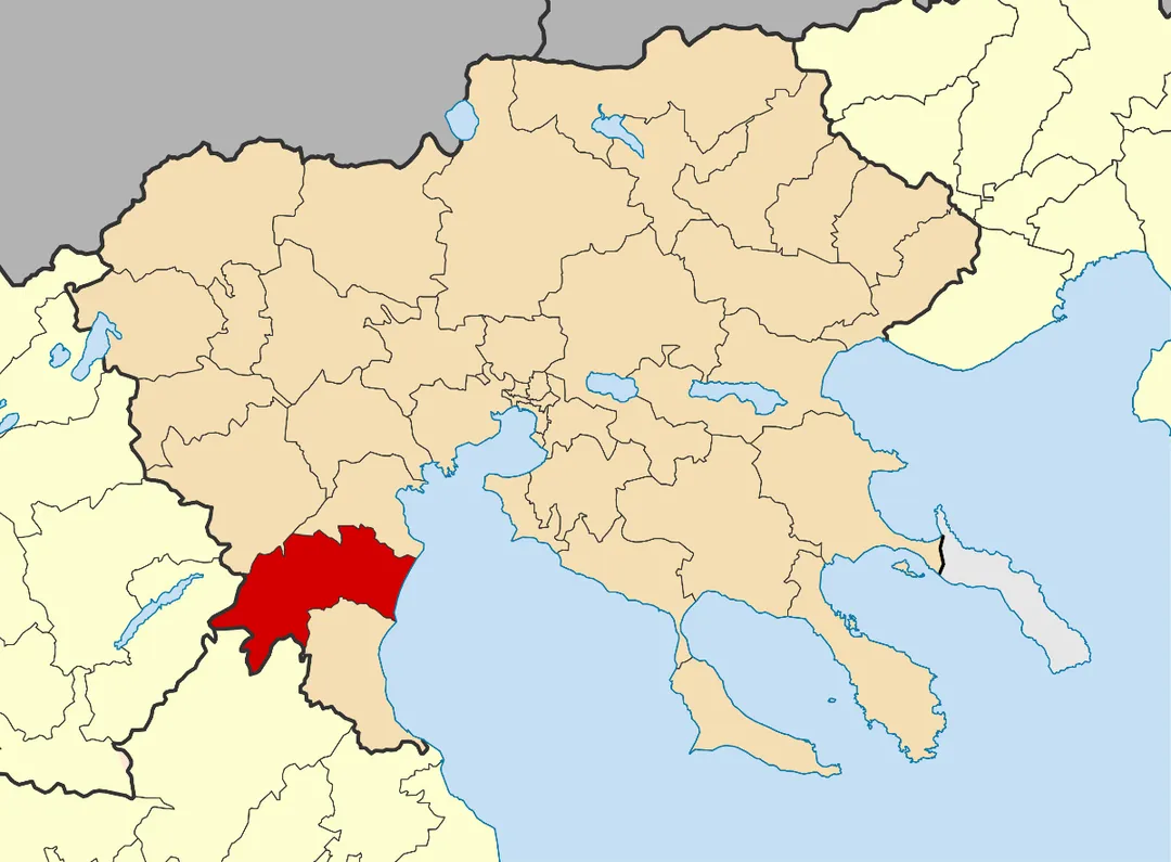 Locator map for Katerini municipality in Greek region Central Macedonia (2011)