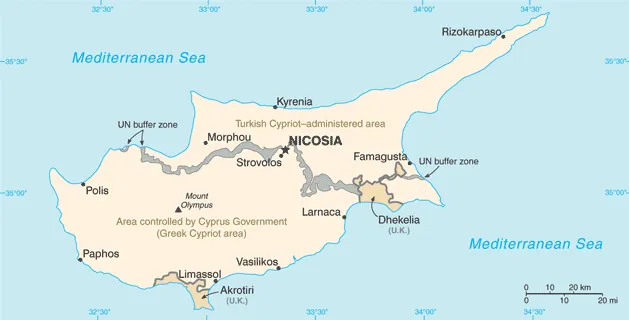 Cyprus map from CIA World Factbook (since 4 July 2010), converted from original GIF format
