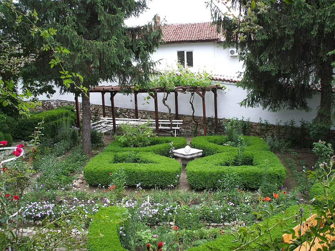 View at the yard of the Rose Museum, Kazanlak, Bulgaria