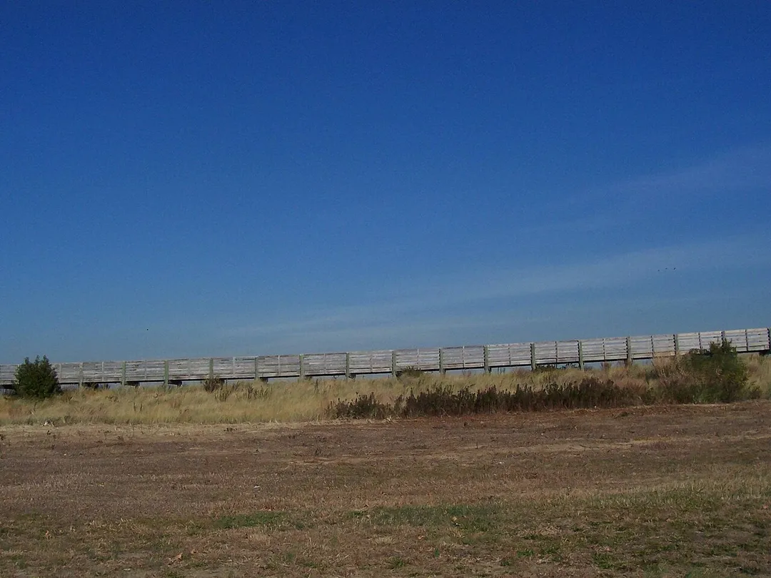 The boardwalk in Keansburg, New Jersey. The beach is on the opposite side.