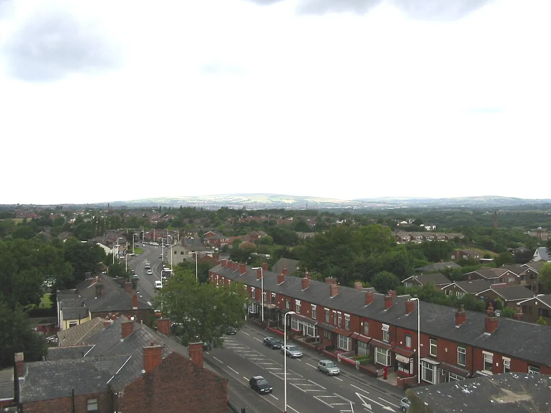 Kearsley looking north taken from St Stephens Church tower. Taken by Geotek 2004