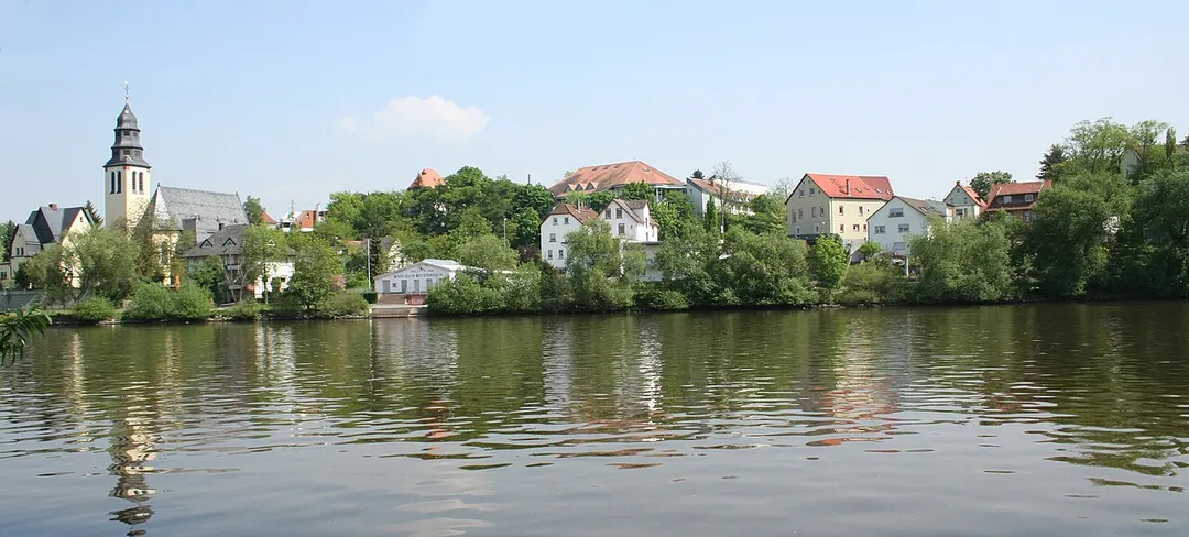 Kelsterbach viewed from Frankfurts riverside of Main