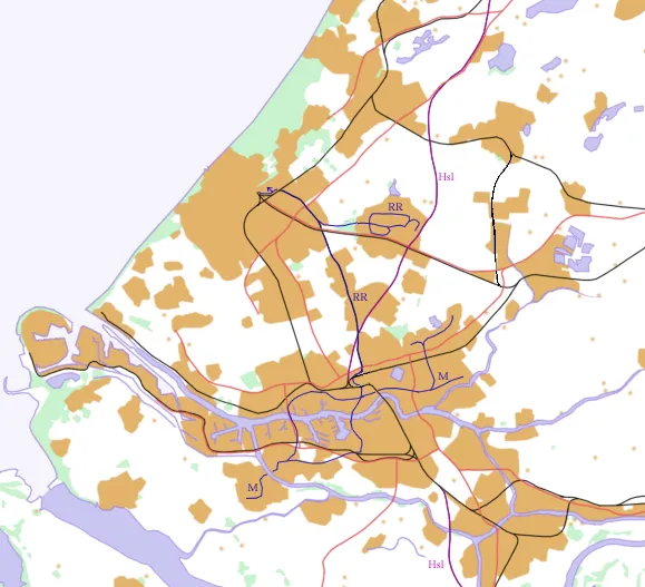 Randstad, detail southwest (ZW) (for locator map)