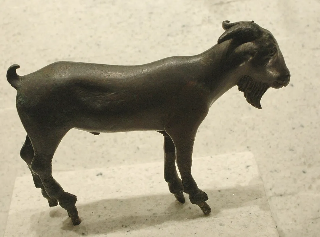 Bronze billygoat from the deme of Kephissia, may have been made in Attica, 5th century BC.