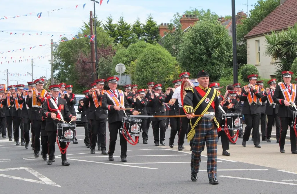 The Ballyvea Flute Band parading at Kilkeel