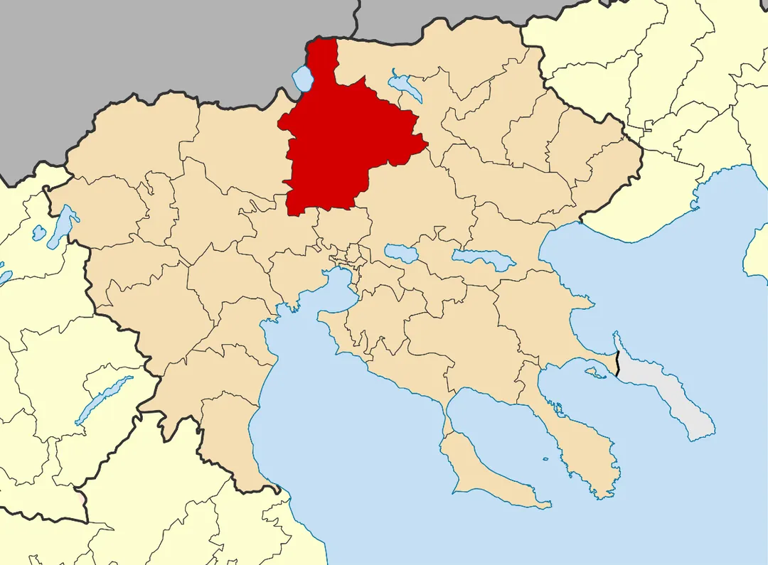 Locator map for Kilkis municipality in Greek region Central Macedonia (2011)