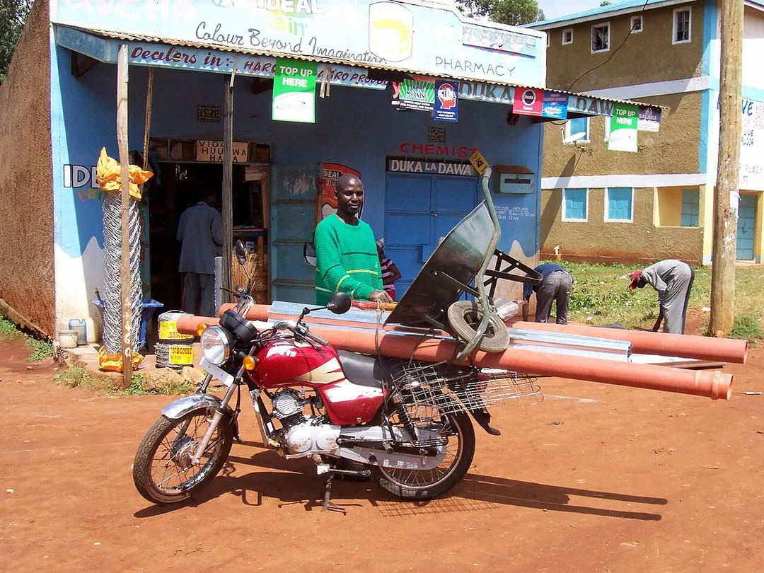 Who needs a van when you have a bike? Pictured in the town of Kimilili, Bungoma County, Western Kenya