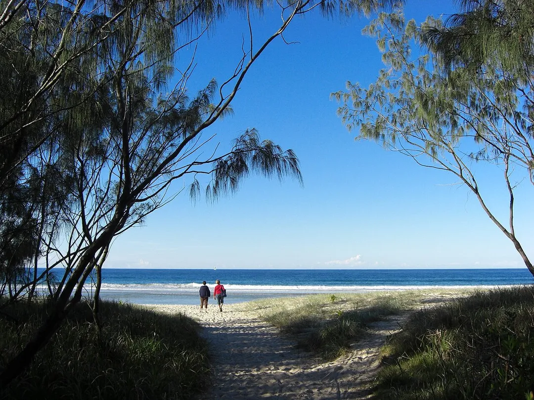 La plage à Kingscliff, petite ville à la limite de NSW et du Queensland.