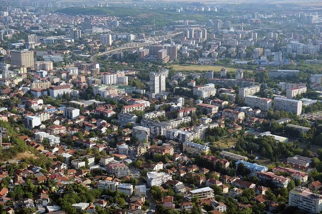 Kisela Voda seen from Vodno hills.