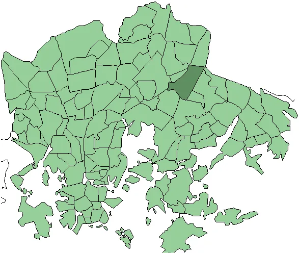 Districts of Helsinki, Kivikko highlighted (in Finnish: Kivikon osa-alue korostettuna)