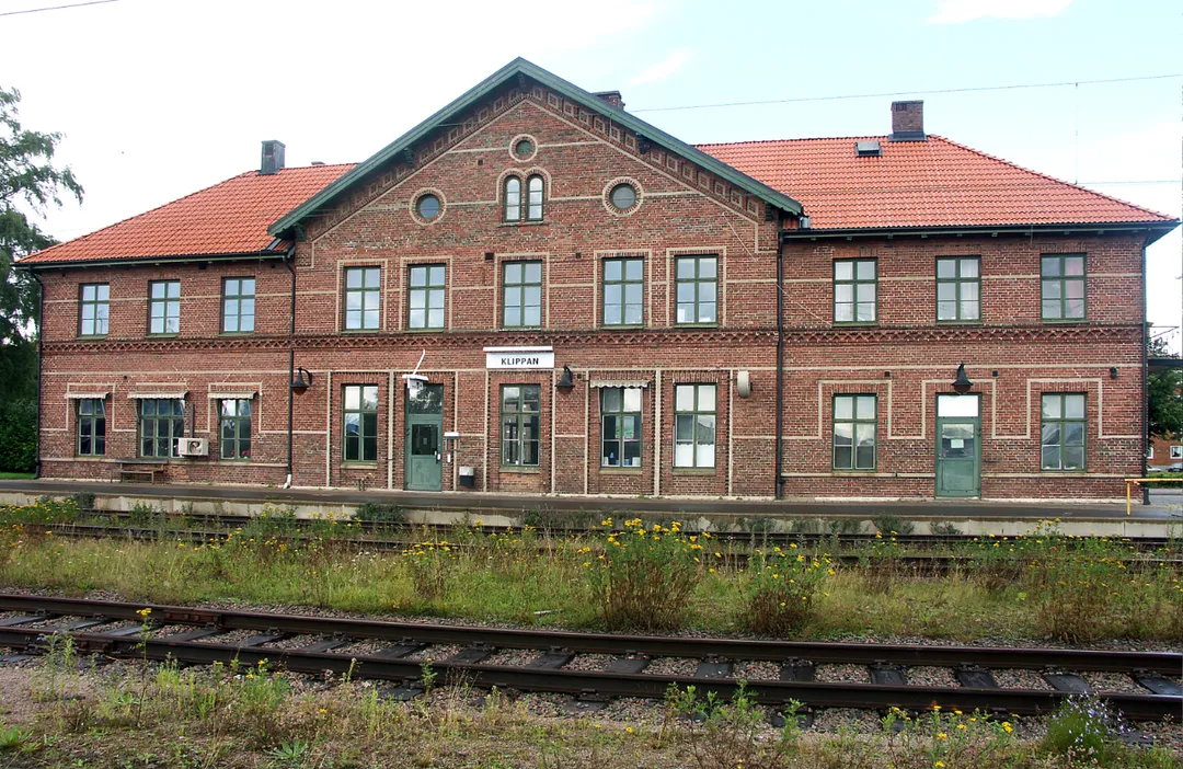 Klippan railway station (est. 1875) in a small town named Klippan in Scania, Sweden. Placed at the railway line Helsingborg-Hassleholm.
