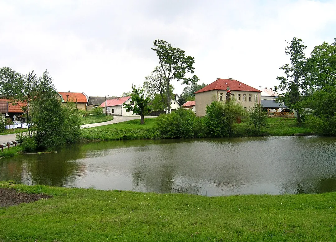 Lower pond in Kojetín village, Czech Republic