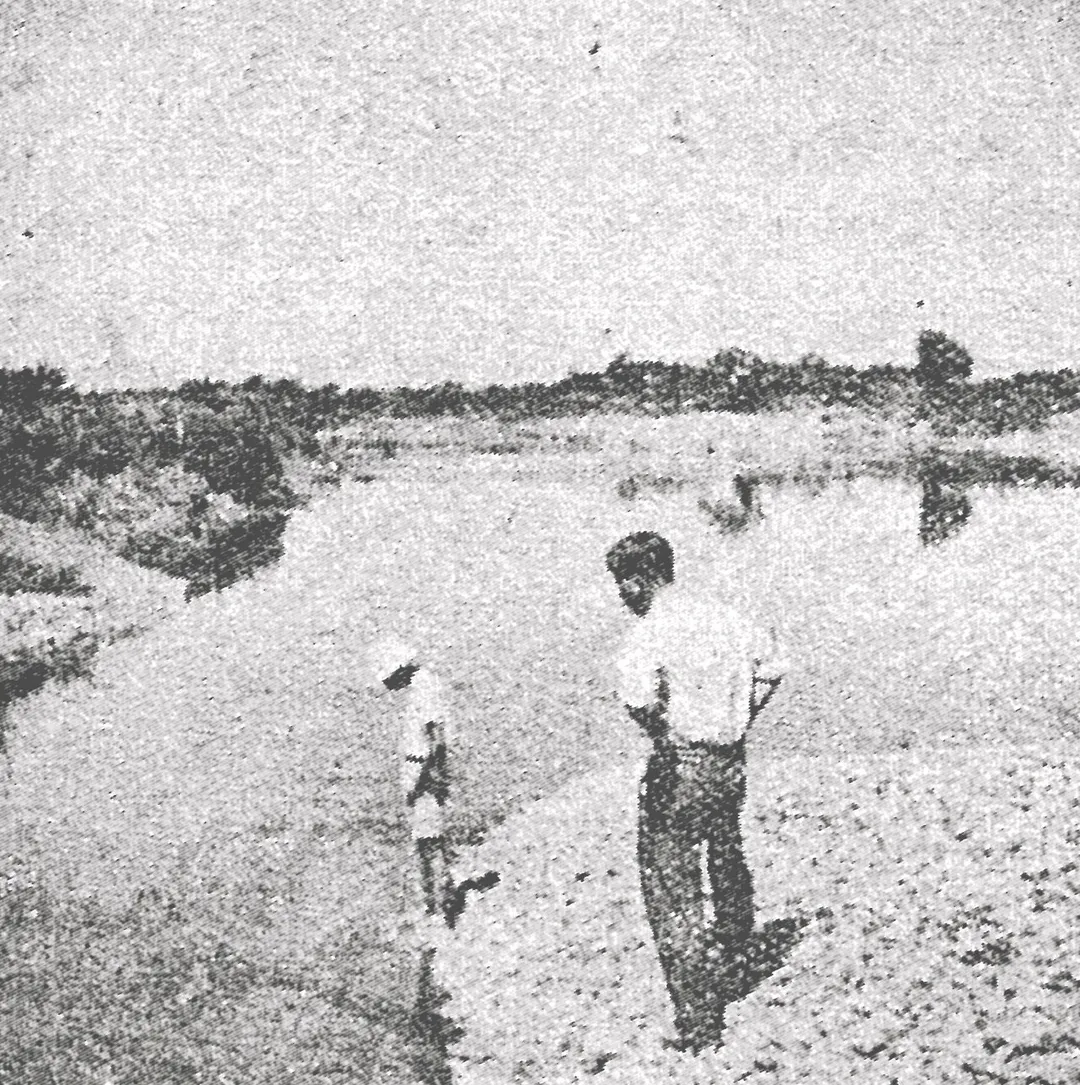 Komae freshwater jellyfish habitat in Komae, Tokyo. Taken Sept. 1947.