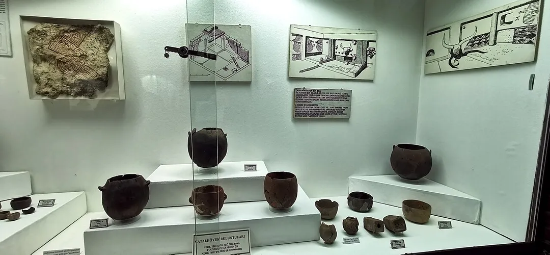 Exhibits: sarcophagi and other antiquities from the ancient city of Çatalhöyük.
Artifacts consist of ceramic ware, stone and bronze wares, ornaments and inscriptions.