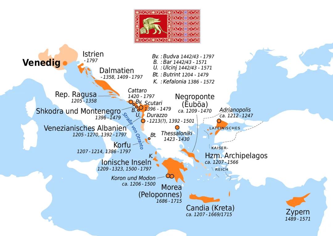 Map of the Venetian colonies