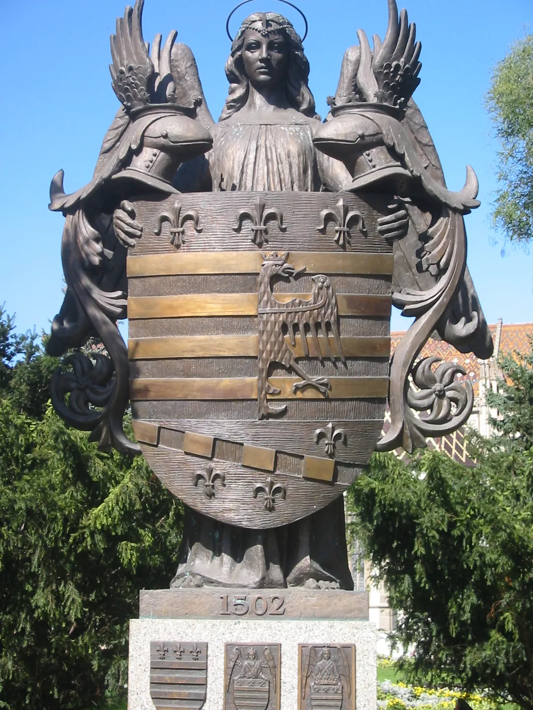 Slovakia, Košice, Andrassy's Coat of Arms Statue on Main Street