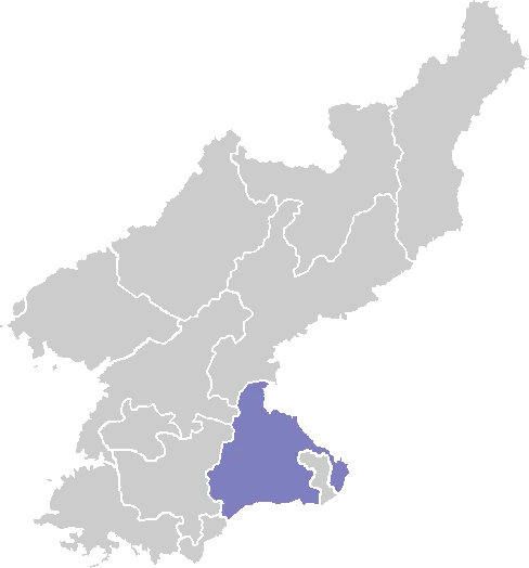 Area map of Kangwon-do (North Korea) province